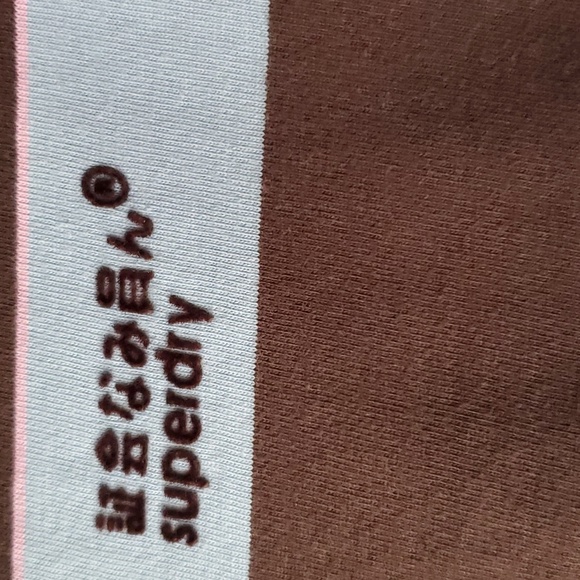 Superdry Brown blue and white collared polo shirt - Picture 4 of 8